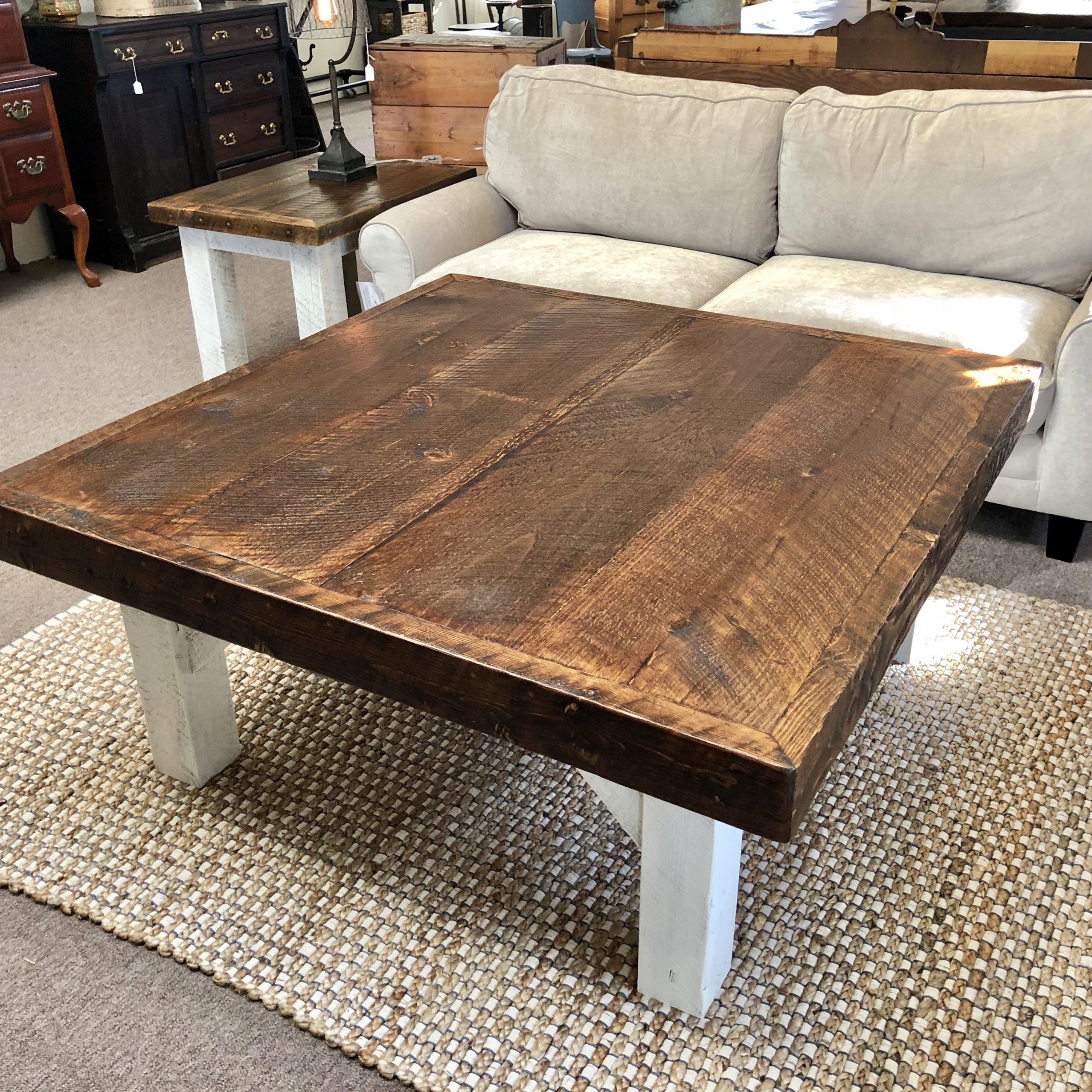 Preferred Rustic Square Coffee Table – Chic & Antique With Regard To 1 Shelf Square Coffee Tables (View 1 of 20)