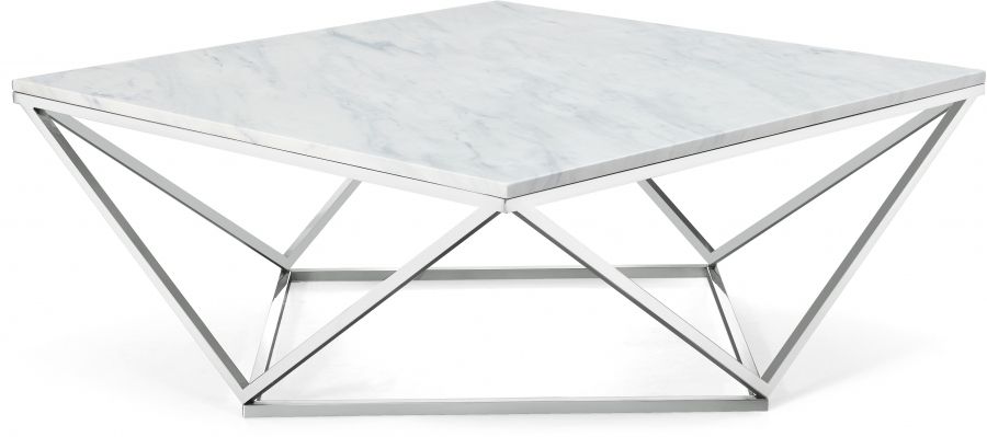 Preferred Silver Mirror And Chrome Coffee Tables Inside Skyler Chrome Coffee Table In Silver – Hyme Furniture (View 10 of 20)