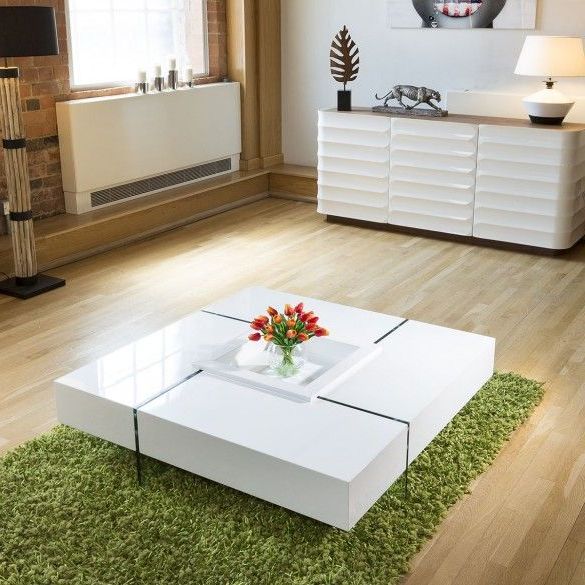 Quatropi Modern Large White Gloss Coffee Table 1194mm Regarding Preferred White Gloss And Maple Cream Coffee Tables (View 12 of 20)