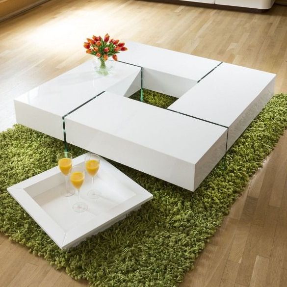 Quatropi Modern Large White Gloss Coffee Table 1194mm With Regard To Widely Used Square High Gloss Coffee Tables (View 4 of 20)