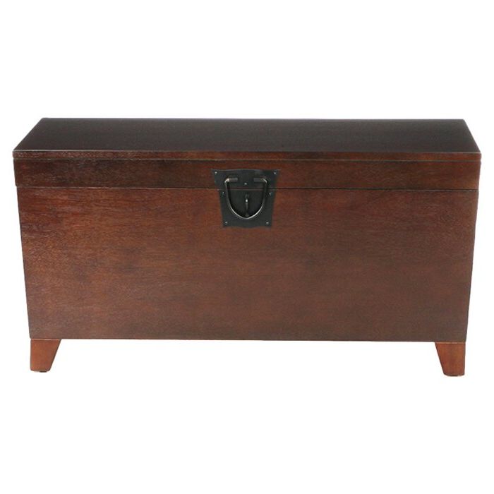 Recent Charlton Home Bischoptree Storage Trunk Coffee Table Throughout Walnut Wood Storage Trunk Cocktail Tables (View 7 of 20)