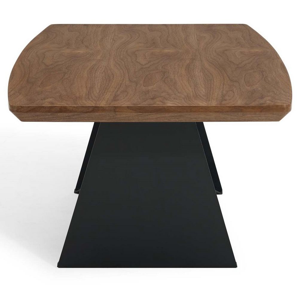 Recent Matte Black Coffee Tables Within Gemini Walnut Wood/matte Black Metal Coffee Tablemodway (View 4 of 20)