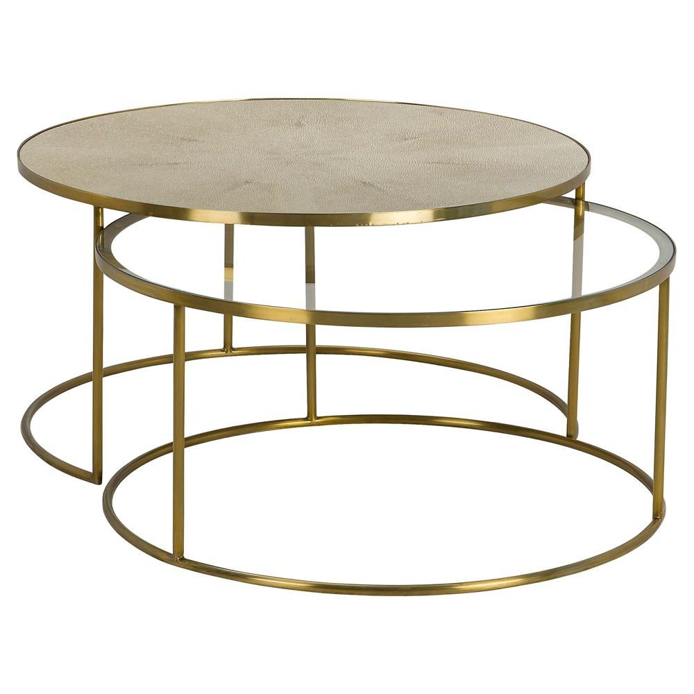 Recent Metal Coffee Tables Throughout Maison 55 Ringo Modern Classic Round Gold Metal Bunching (View 8 of 20)