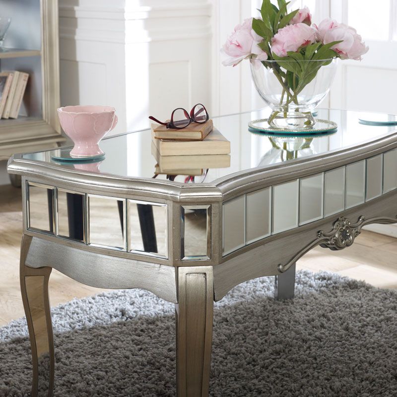 Recent Mirrored Modern Coffee Tables Within Antique Silver Mirrored Coffee Table – Tiffany Range (View 3 of 20)