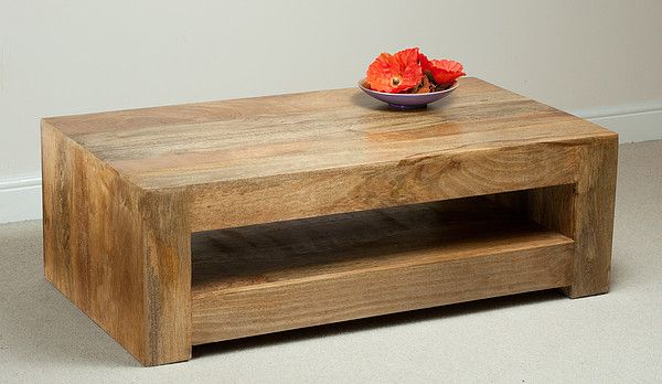 Recent Natural Mango Wood Coffee Tables Inside Mantis Light Natural Solid Mango Coffee Table – Divaloo (View 8 of 20)