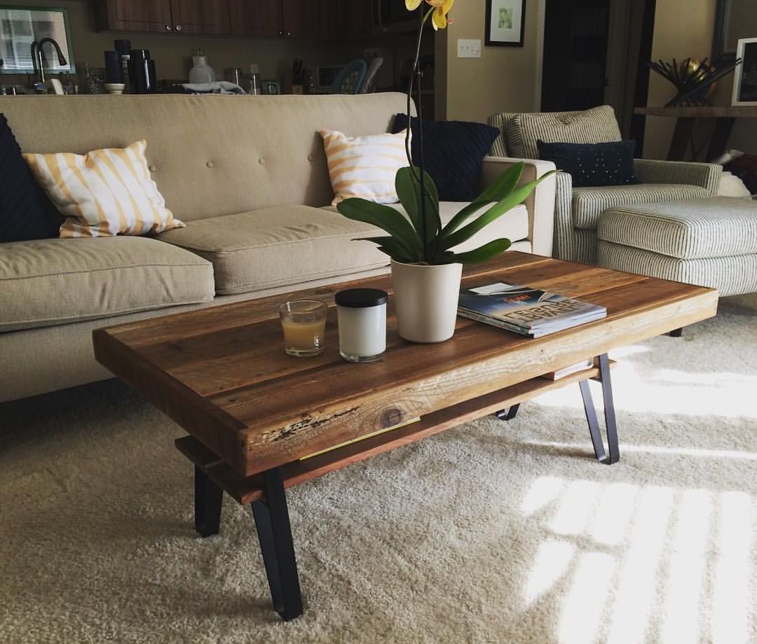 Recent Rustic Espresso Wood Coffee Tables Pertaining To Buy A Hand Crafted Reclaimed Wood Coffee Table With Flat (View 18 of 20)