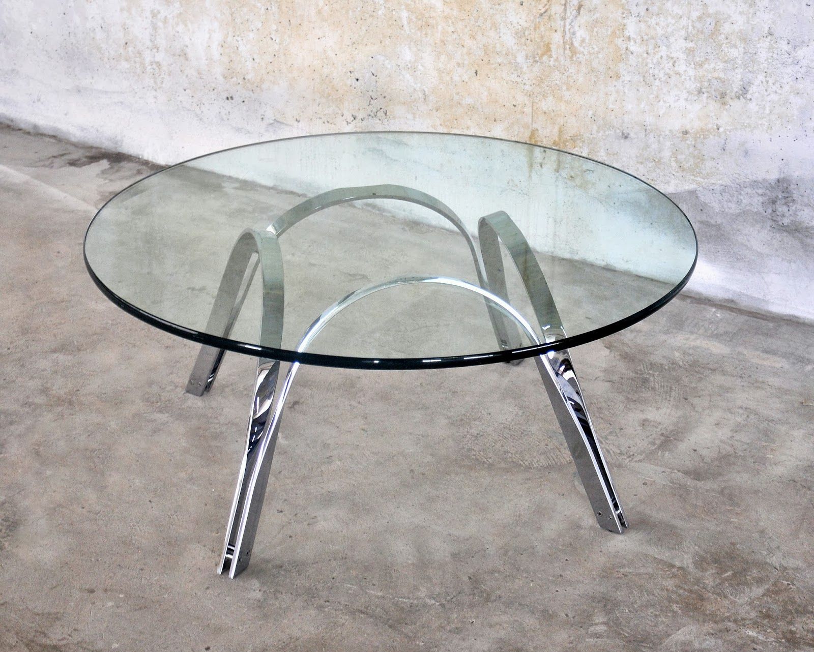 Recent Select Modern: Roger Sprunger Chrome & Glass Coffee Or With Regard To Polished Chrome Round Cocktail Tables (View 3 of 20)