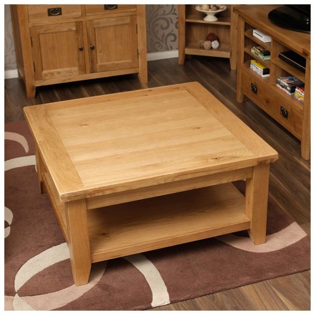 Recent Vancoouver Rustic Oak Large Square Coffee Table (View 11 of 20)