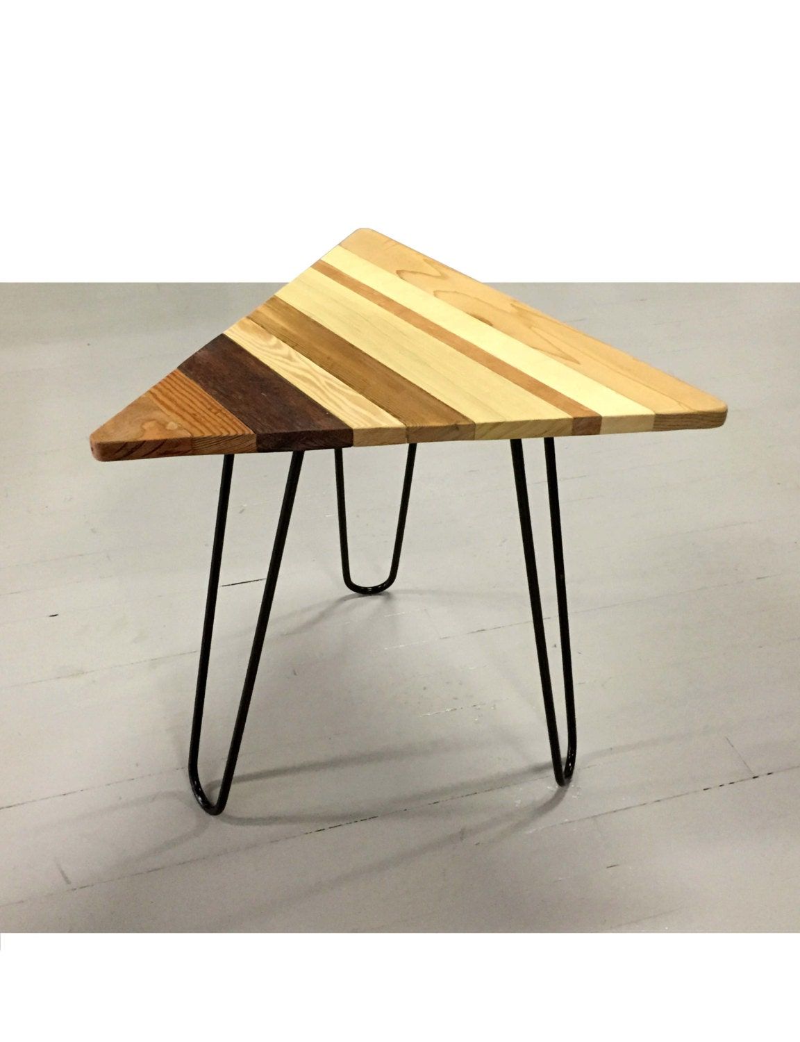 Reclaimed Wood Triangular Modern End Table Or Coffee Table For Famous Triangular Coffee Tables (View 12 of 20)
