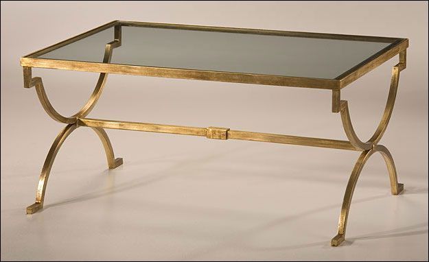 Rectangular Wrought Iron Coffee Table In Antique Gold Within Fashionable Aged Black Iron Coffee Tables (View 3 of 20)