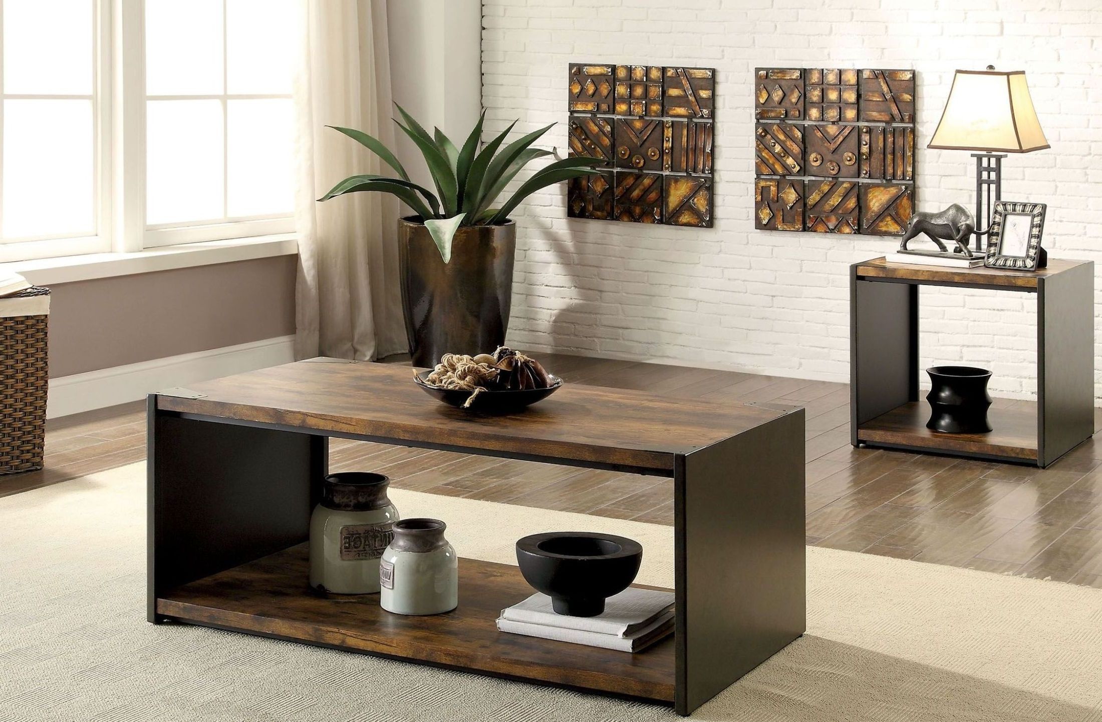 Reina Matte Black Occasional Table Set From Furniture Of Within Latest Square Matte Black Coffee Tables (View 12 of 20)