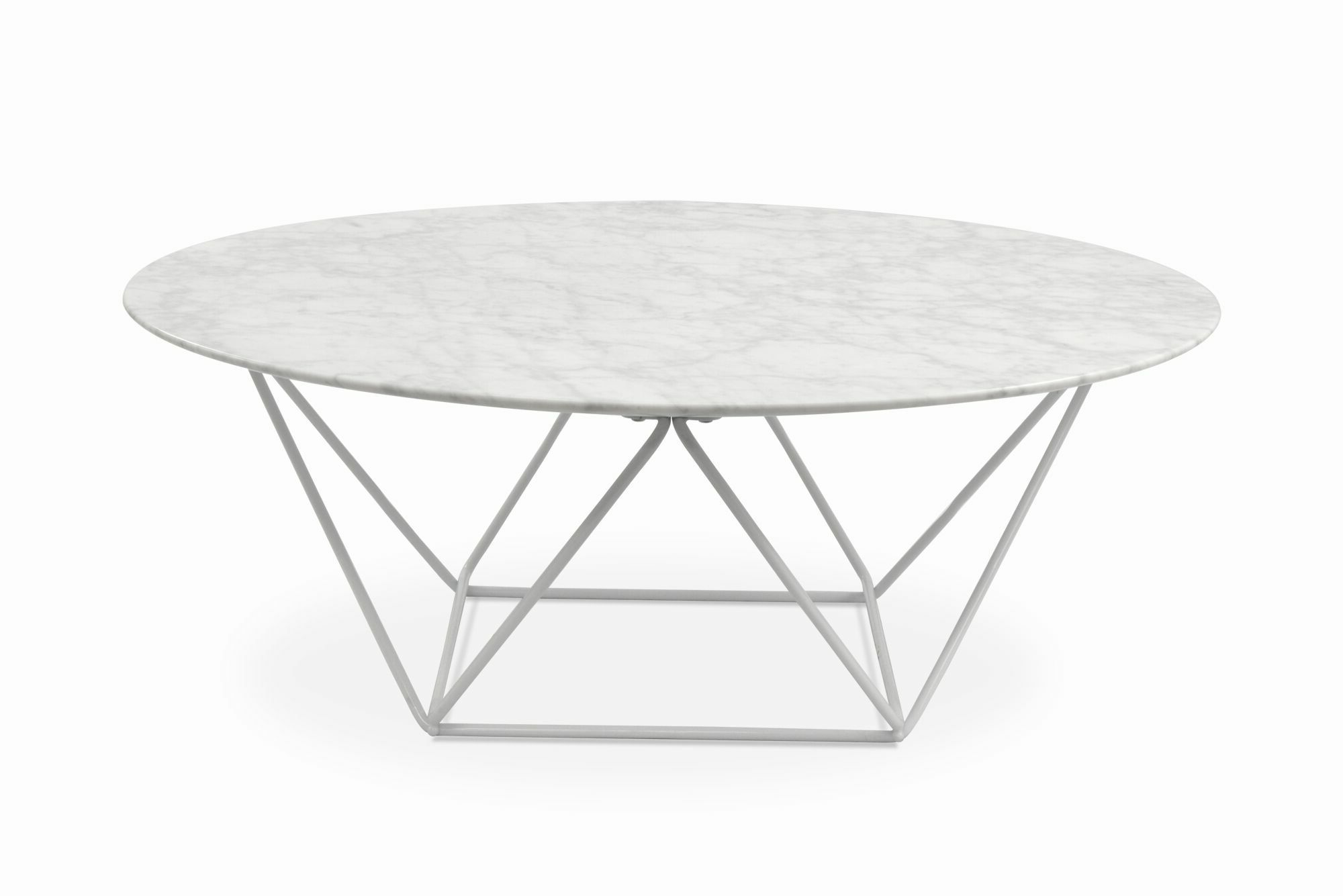 Robin 100cm Round Marble Coffee Table – White Base Within Well Known White Marble Coffee Tables (View 3 of 20)