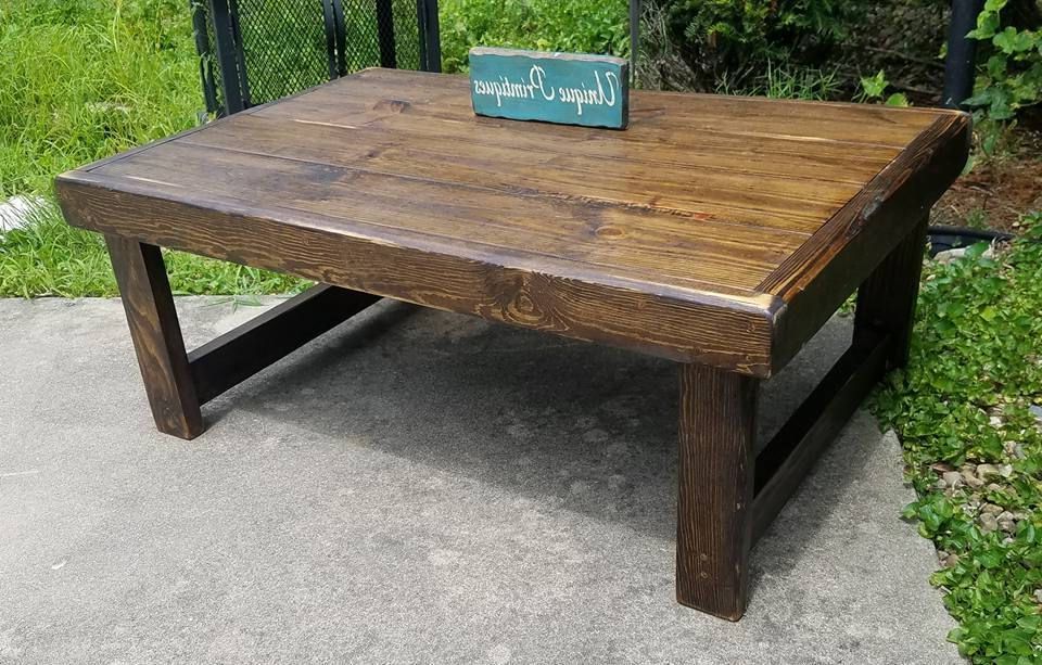Rustic Coffee Table Reclaimed Wood Dark Walnut Farm House With Most Recent Rustic Walnut Wood Coffee Tables (View 9 of 20)