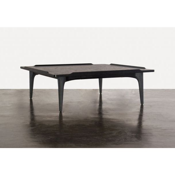 Salk Coffee Table In Black Wood Top And Matte Black Legs Within Recent Matte Black Coffee Tables (View 12 of 20)