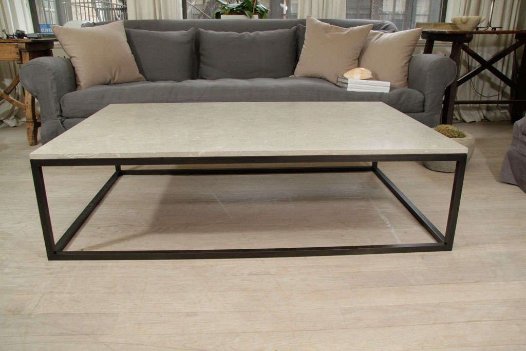 Seagrass Stone Top Coffee Table On Blackened Metal Base Pertaining To Preferred Natural Seagrass Coffee Tables (View 15 of 20)