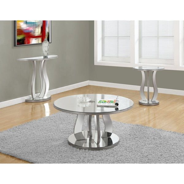 Shop 20 Inch Brushed Silver Mirror End Table – Free Within Widely Used Silver Mirror And Chrome Coffee Tables (View 9 of 20)