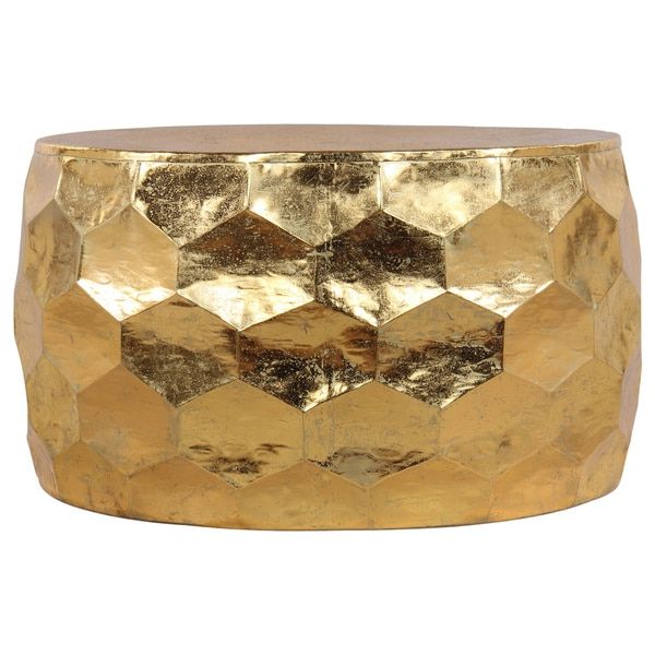 Shop Gemoratic Hammered Gold Leaf Metal Coffee Table Regarding Most Recently Released Hammered Antique Brass Modern Cocktail Tables (View 16 of 20)