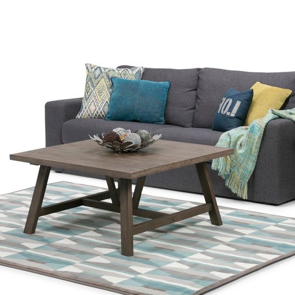 Shop Wyndenhall Stewart Driftwood Finish Square Coffee With Regard To Best And Newest Gray Driftwood Storage Coffee Tables (View 15 of 20)