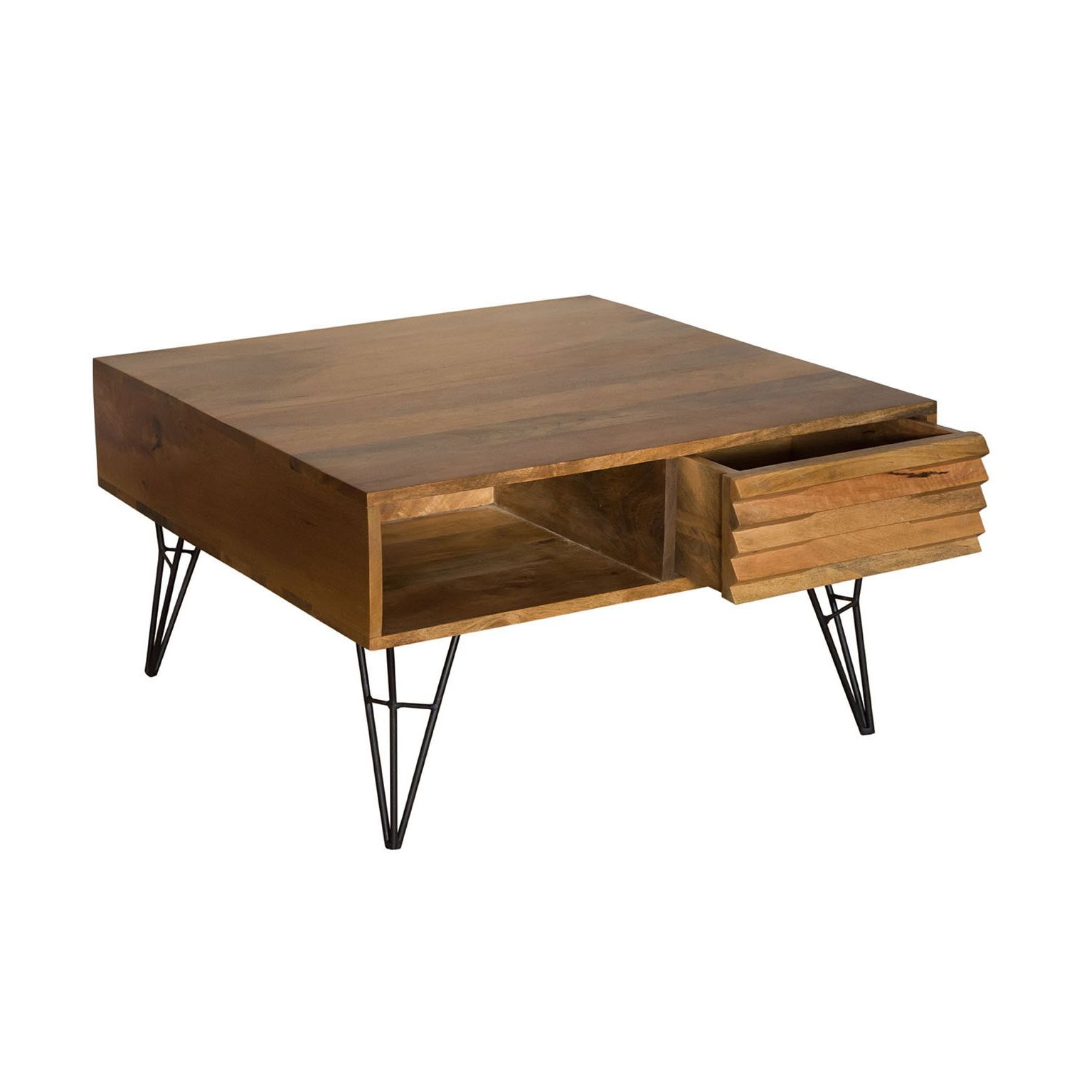 Shutter Coffee Table/iron & Mango Wood/natural Finish/32 Inside Favorite Natural Mango Wood Coffee Tables (View 6 of 20)