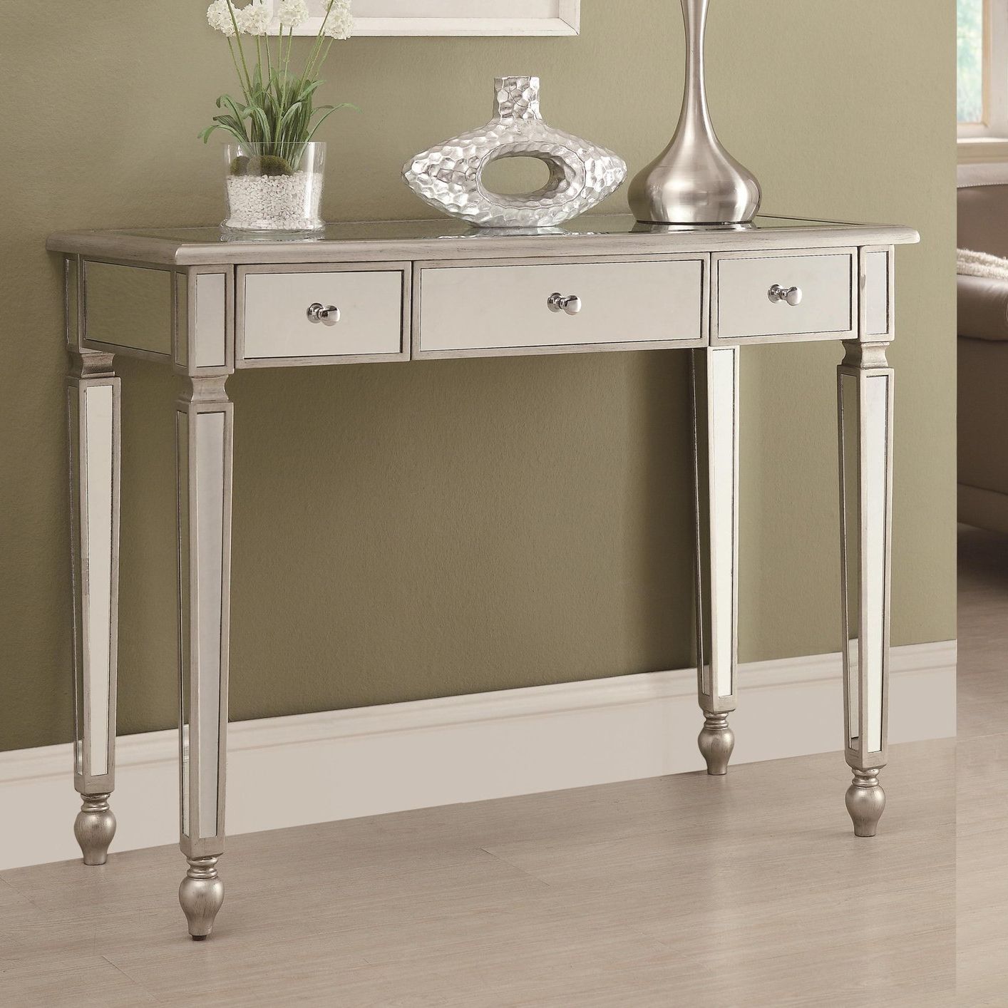 Silver Metal Console Table – Steal A Sofa Furniture Outlet Within Best And Newest Antique Silver Aluminum Coffee Tables (View 13 of 20)