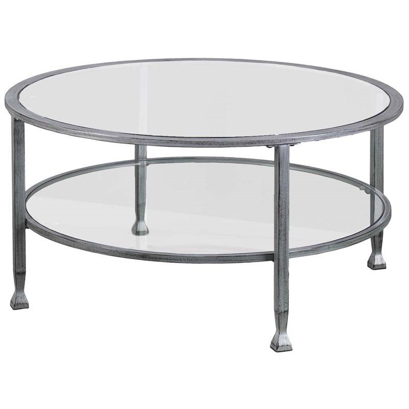 Southern Enterprises Jaymes Round Glass Top Coffee Table Throughout Widely Used Silver And Acrylic Coffee Tables (View 10 of 20)
