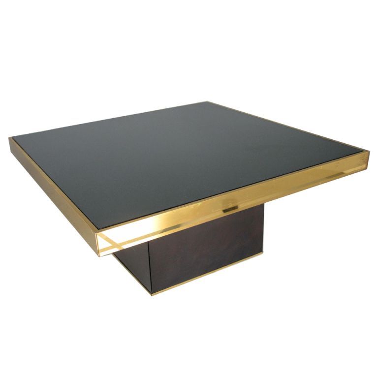 Square Brushed Brass With Polished Brass Detail Coffee Within Trendy Square Black And Brushed Gold Coffee Tables (View 16 of 20)