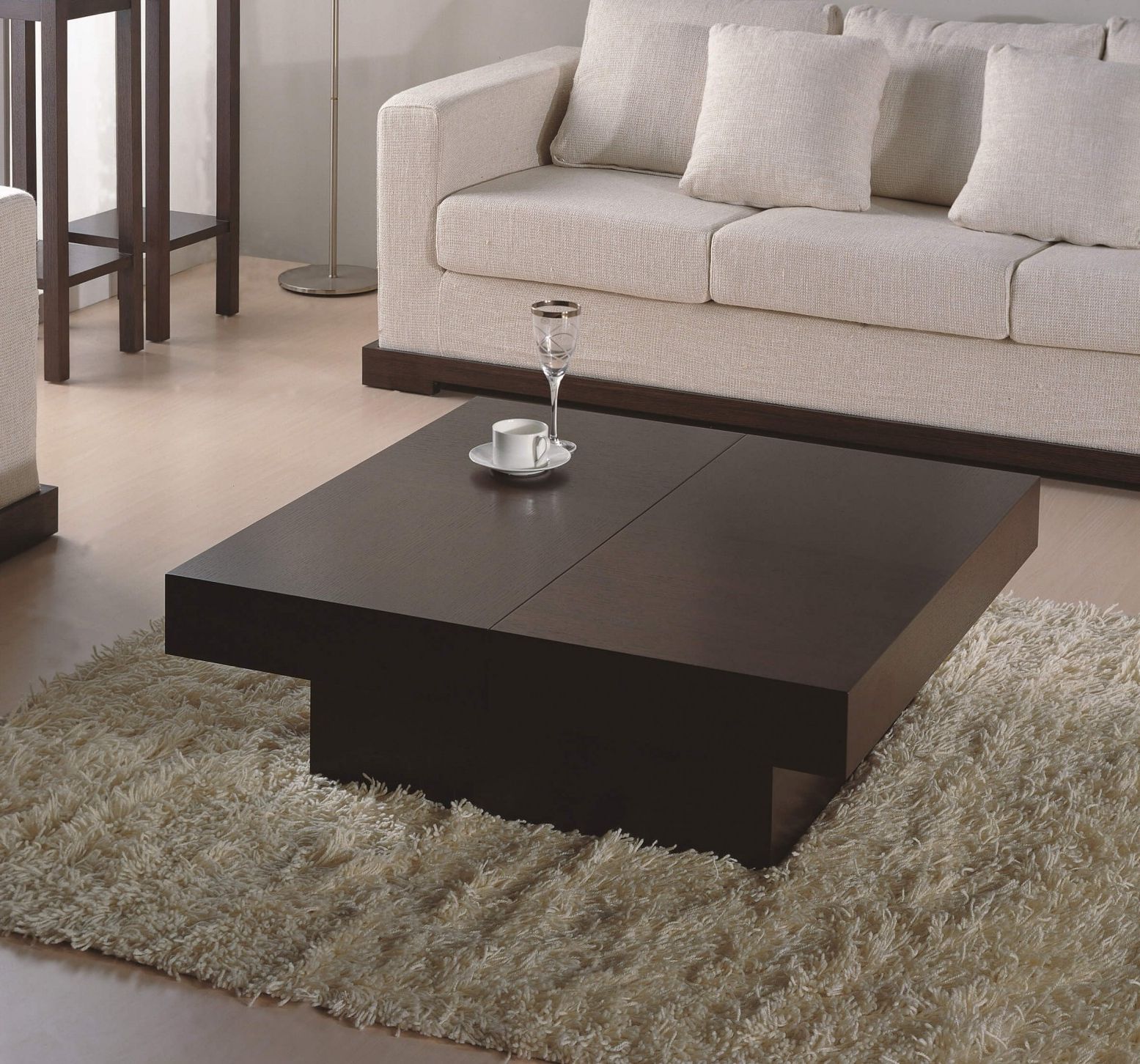 Square Coffee Tables Pertaining To Popular Nile Square Oak Veneer Storage Coffee Table, Wenge (View 8 of 20)
