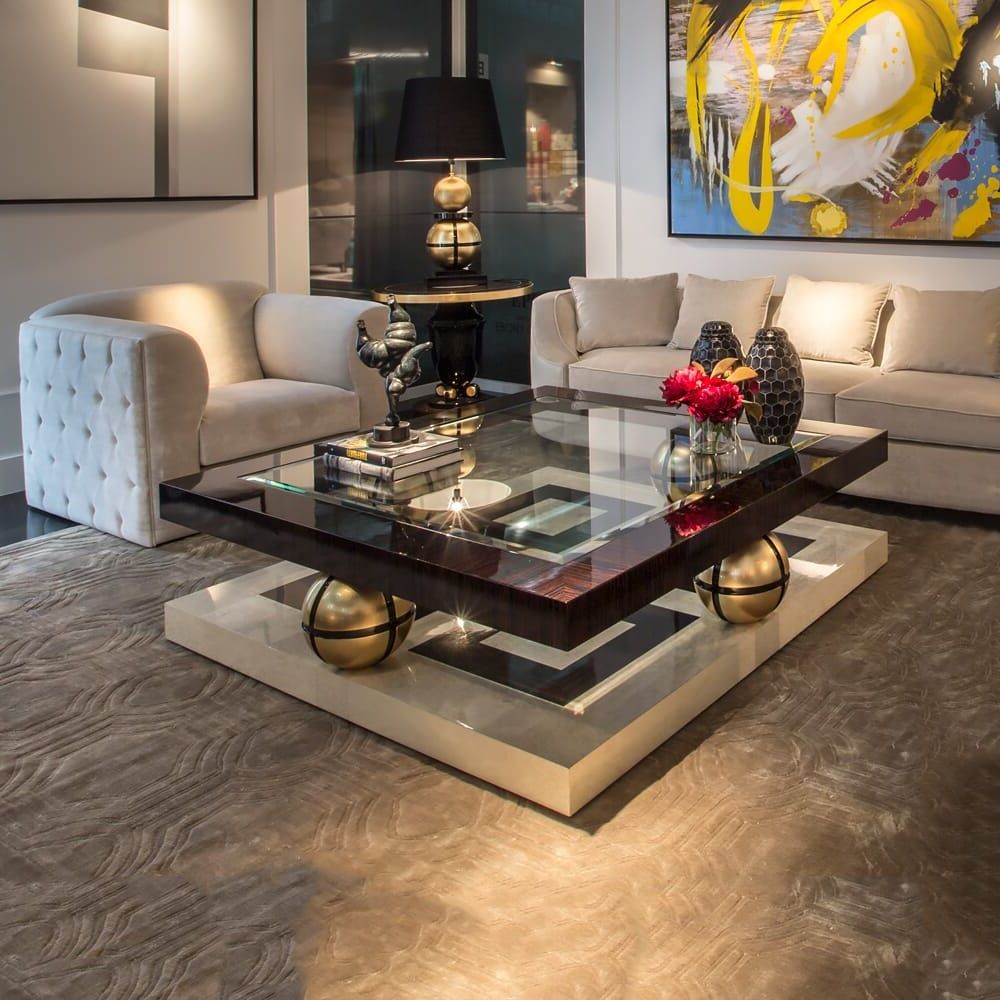 Square Modern Accent Tables Regarding Famous High End Square Ebony Coffee Table – Juliettes Interiors (View 17 of 20)