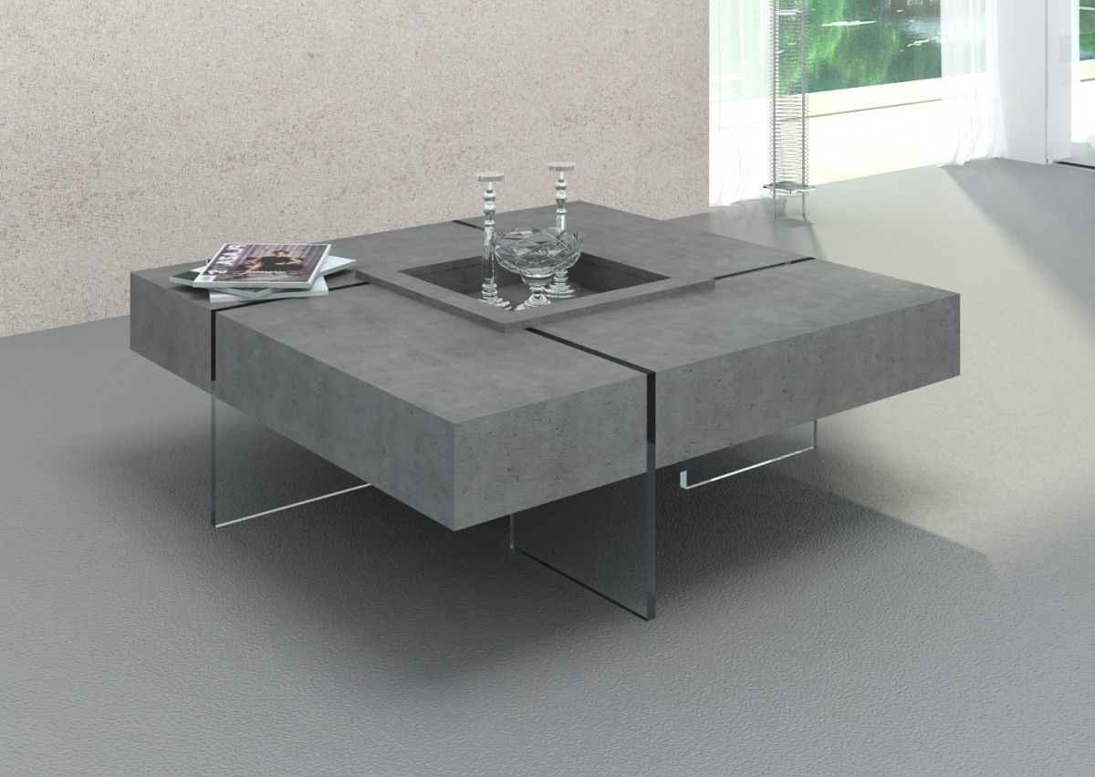 Square Modern Accent Tables With Most Up To Date Modrest Shauna – Modern Faux Concrete Floating Coffee (View 12 of 20)