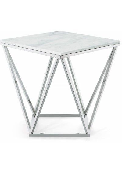 Square White Marble Geometric Silver Base Coffee Table Inside Most Up To Date White Geometric Coffee Tables (View 11 of 20)