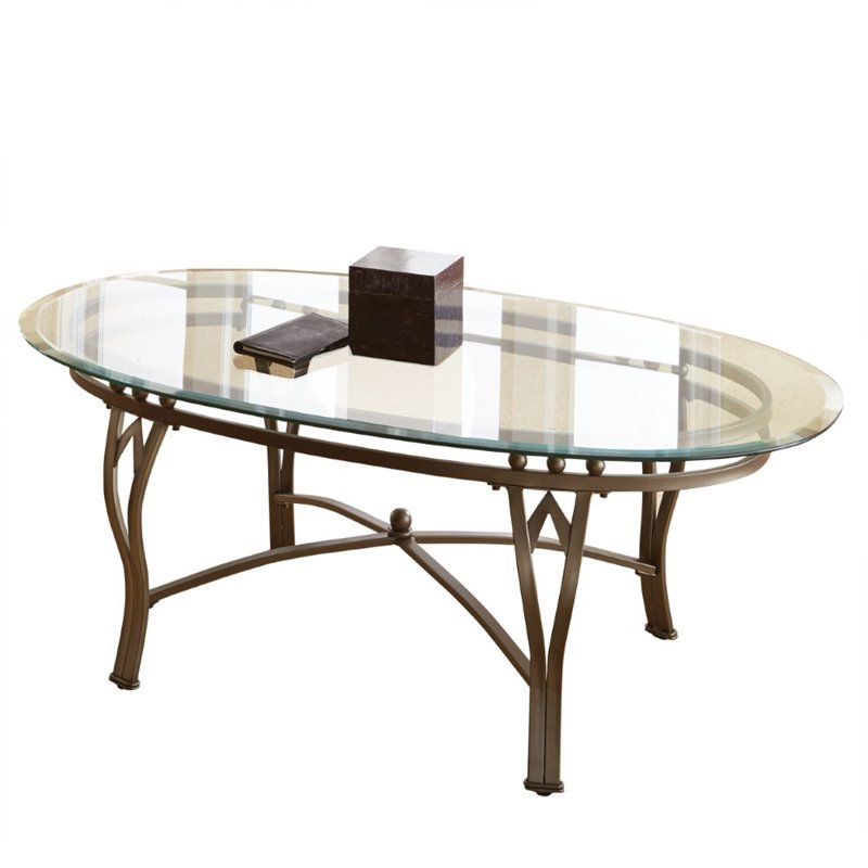 Steve Silver Madrid Oval Glass Top Coffee Table In Pertaining To 2018 Silver And Acrylic Coffee Tables (View 20 of 20)
