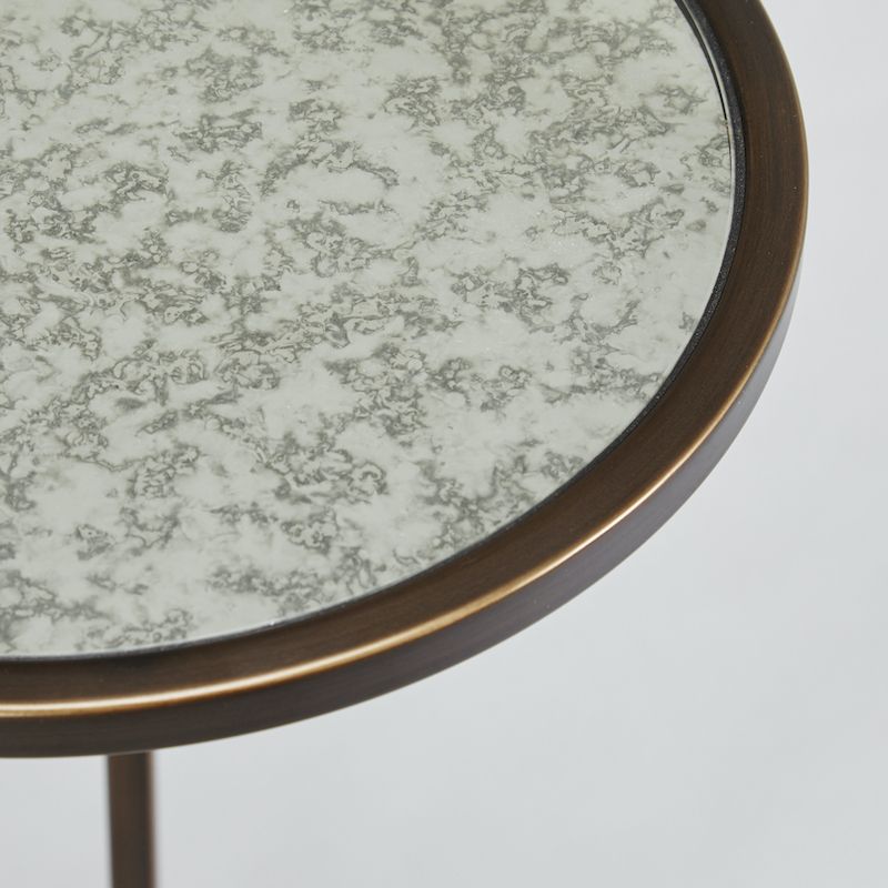 Stock Cocktail Table Round – Bronze / Antique Mirror In Trendy Antique Mirror Cocktail Tables (View 20 of 20)