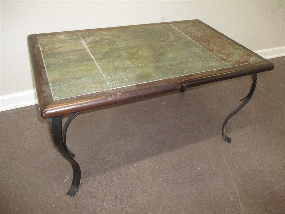 Transitional Design Online Auctions – Slate And Wrought With Most Recent Wrought Iron Cocktail Tables (View 20 of 20)