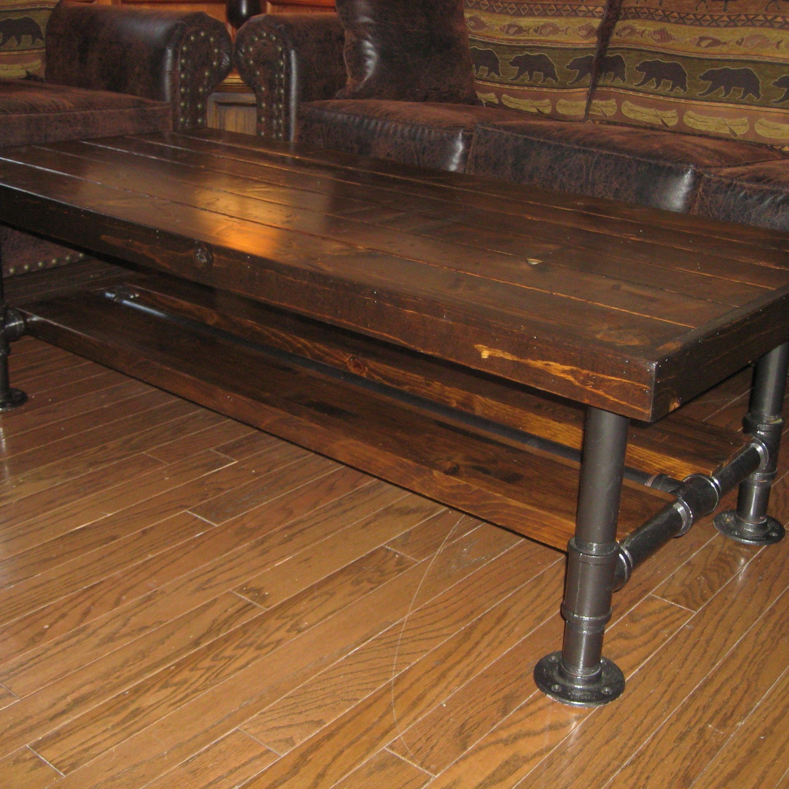 Trendy 10 Cast Iron Coffee Table Legs Collections With Oak Wood And Metal Legs Coffee Tables (View 7 of 20)