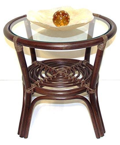 Trendy Glass And Pewter Coffee Tables Pertaining To Rich Coffee Round Small Table W/ Glass Top Wicker Eco (View 18 of 20)