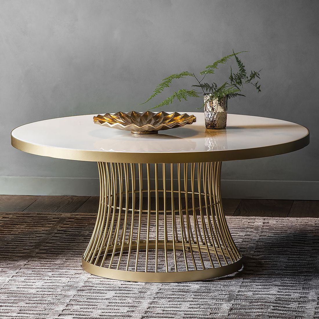 Trendy Marble Topped Round Coffee Table – Gold (View 6 of 20)
