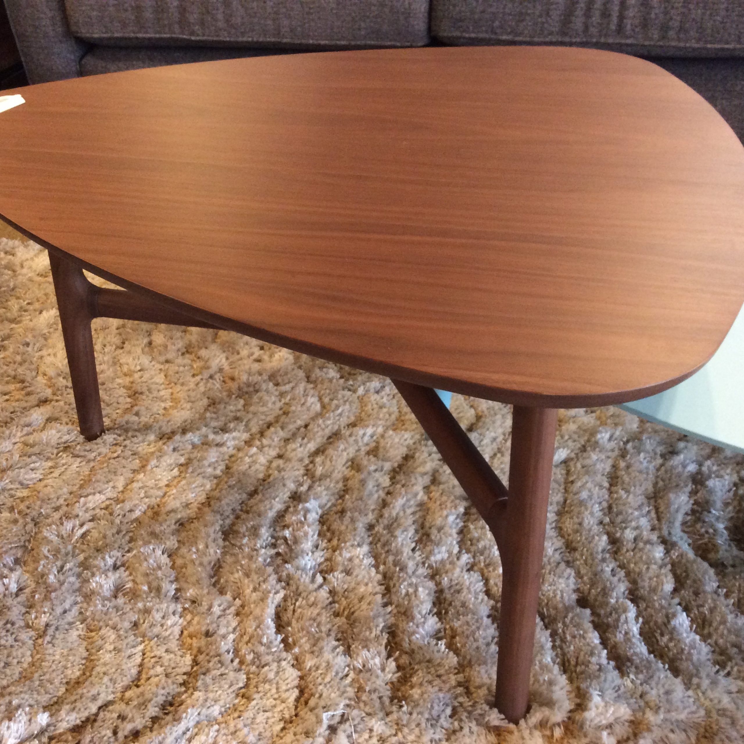 Triangle Walnut Coffee Table – Ballard Consignment Pertaining To Trendy Triangular Coffee Tables (View 2 of 20)