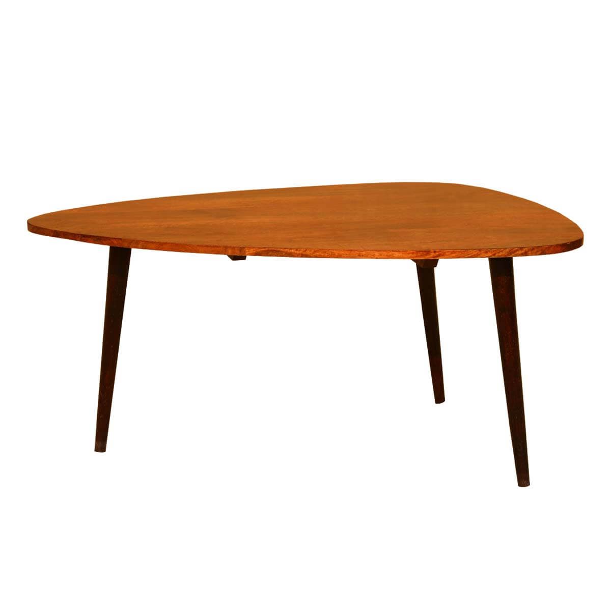 Triangular Coffee Tables With Regard To Widely Used Arrowhead Mango Wood Triangular Coffee Table (View 3 of 20)