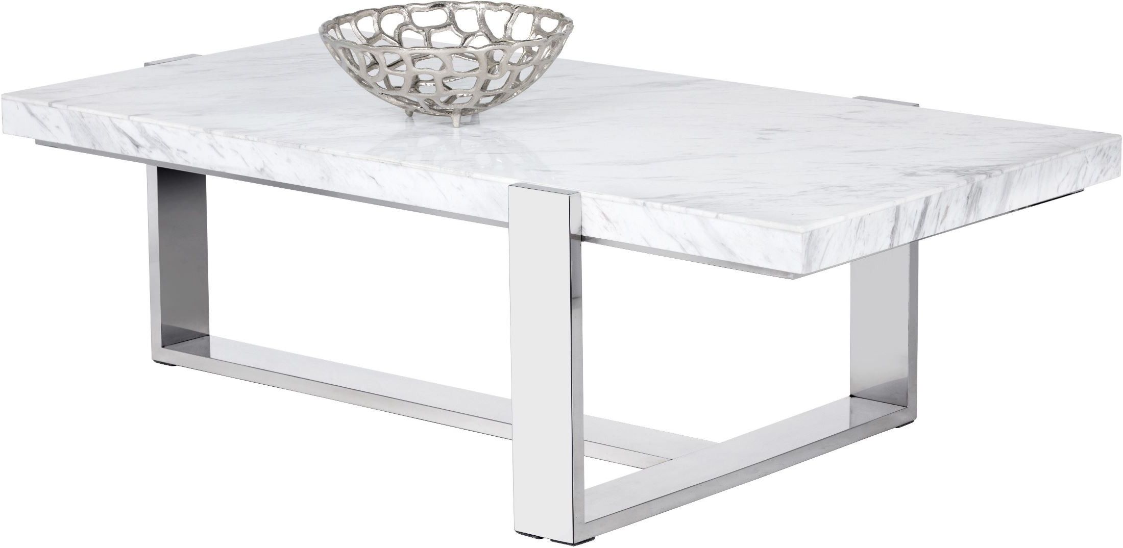 Tribecca White Marble Rectangular Coffee Table, 101294 Regarding Trendy Faux White Marble And Metal Coffee Tables (View 13 of 20)