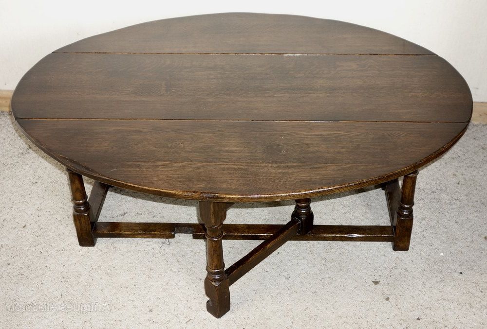 Vintage Gray Oak Coffee Tables For Favorite Antiques Atlas – Large Drop Leaf Oval Oak Coffee Table (View 16 of 20)