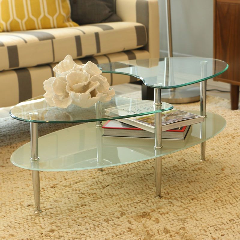 Walker Edison 38 Inch Mariner Glass Oval Coffee Table C38b5 Pertaining To Best And Newest Glass And Gold Oval Coffee Tables (View 2 of 20)