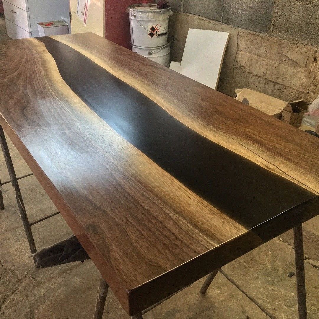 Walnut Coffee Tables In Popular Live Edge Black Walnut Epoxy Resin Coffee Table, Casted (View 16 of 20)