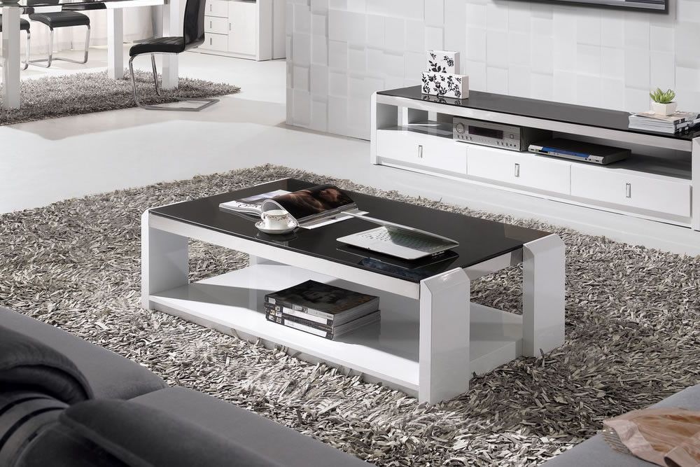 Well Known Black And White Coffee Tables With Regard To White High Gloss Coffee Table With Storage Ideas (View 15 of 20)