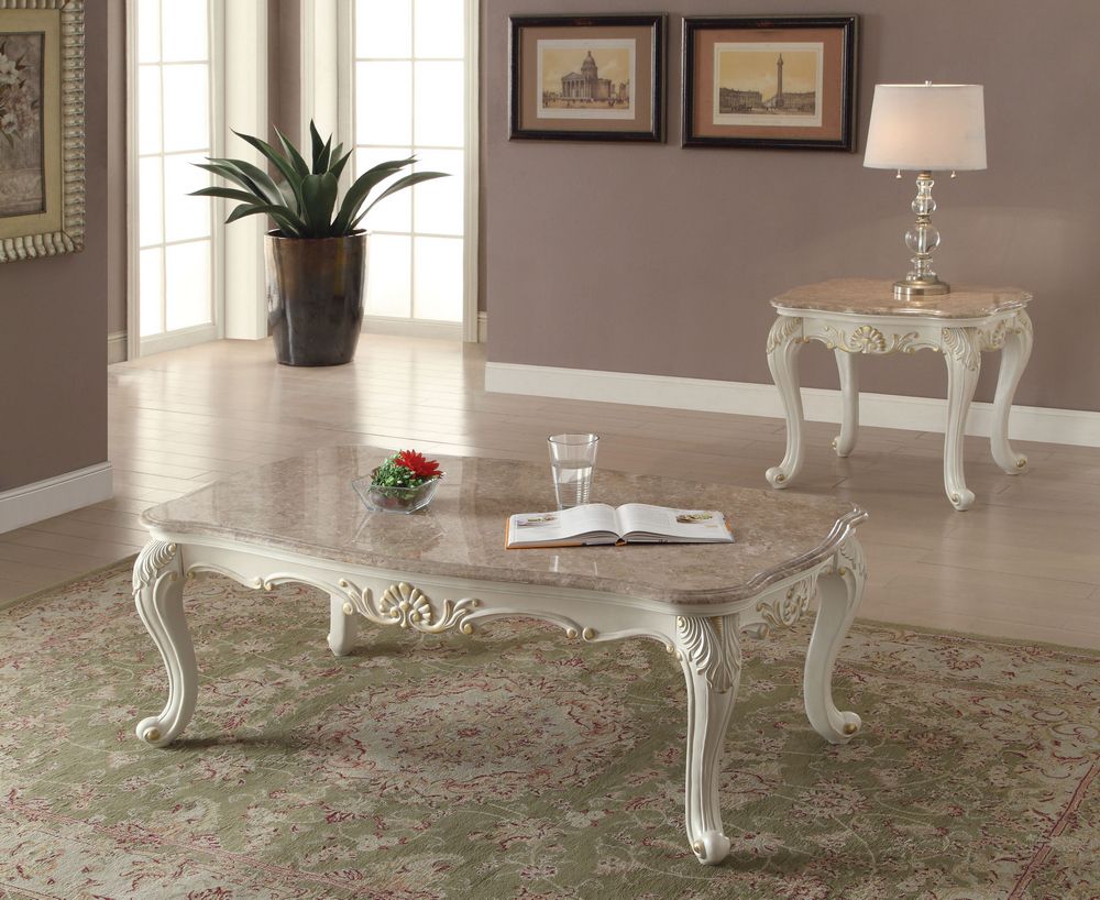 Well Known Chantelle Pearl White Rectangular Coffee Table W/ Marble With White Triangular Coffee Tables (View 3 of 20)