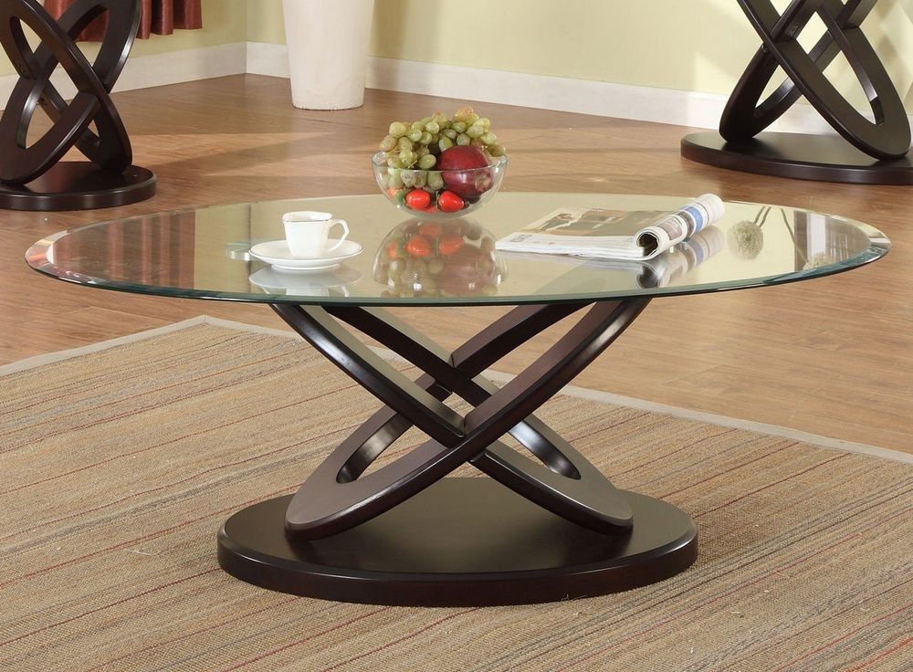 Well Known Cyclone Dark Brown Wood Coffee Table W/ Glass Topcrown In Dark Brown Coffee Tables (View 9 of 20)