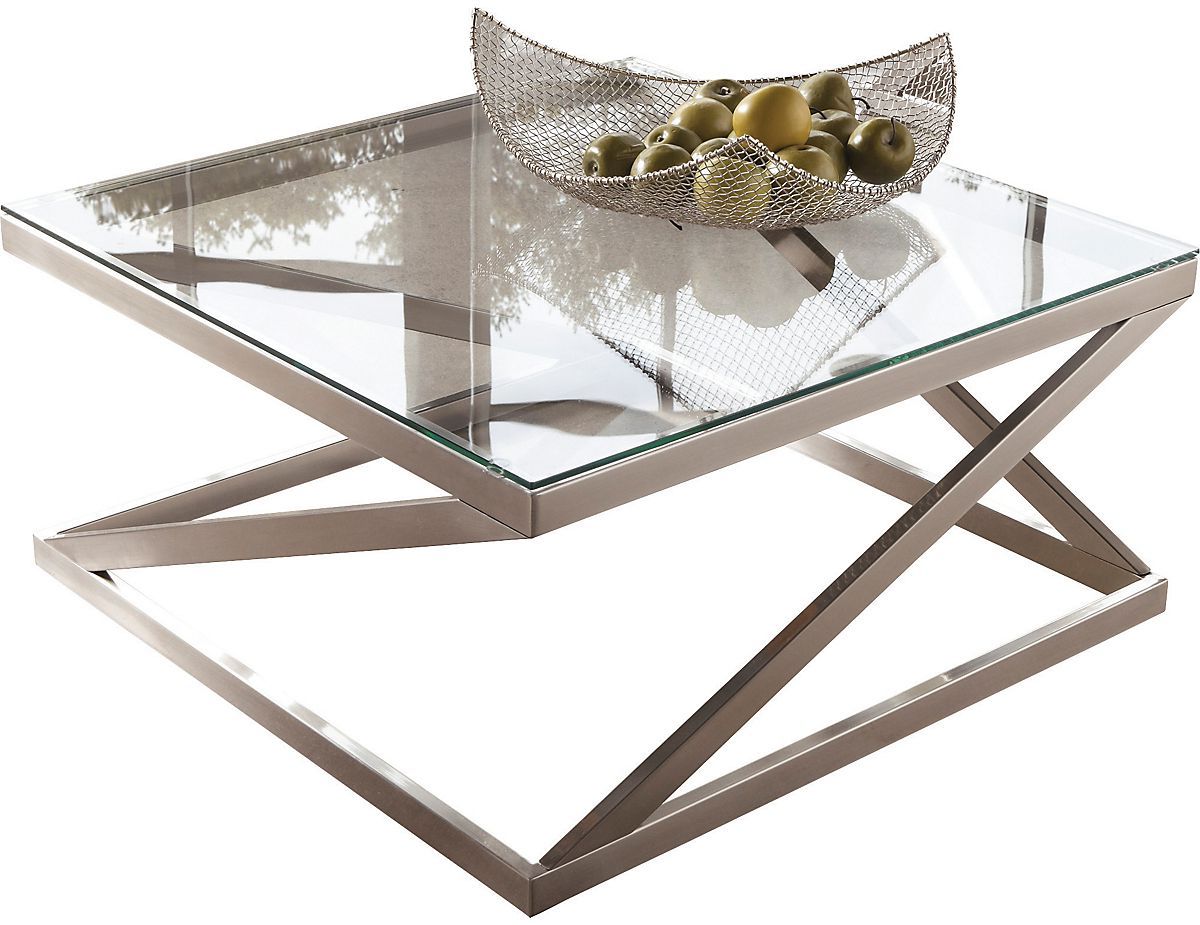 Well Known Glass And Chrome Coffee Table – Something Similar In Gold Intended For Square Black And Brushed Gold Coffee Tables (View 15 of 20)