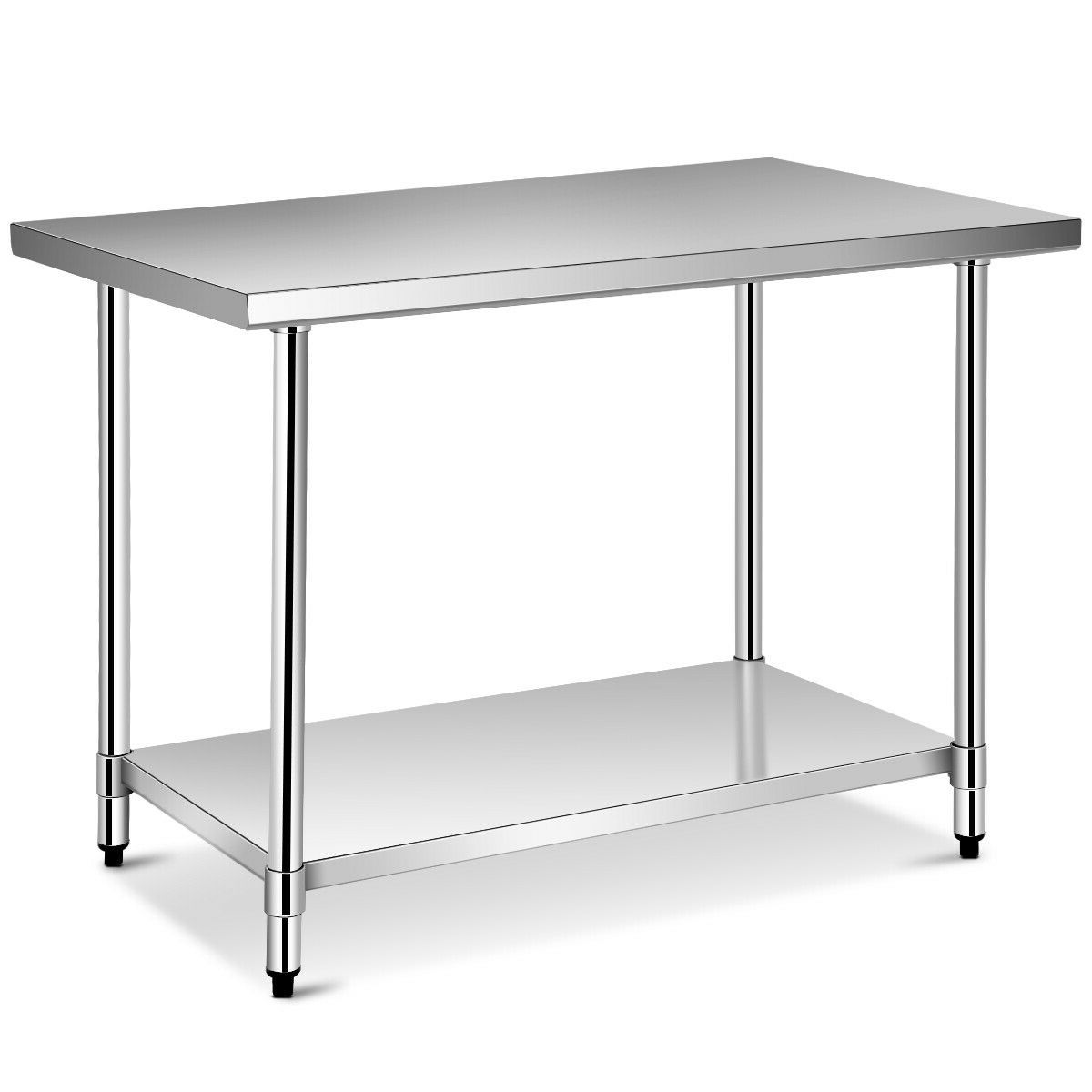 Well Known Gymax 30'' X 48'' Stainless Steel Food Prep & Work Table With Silver Stainless Steel Coffee Tables (View 16 of 20)