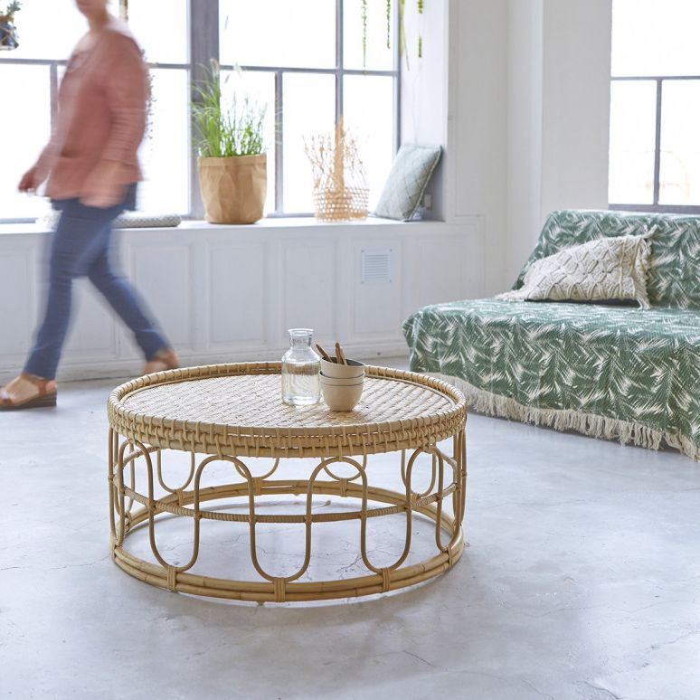 Well Known Natural Woven Banana Coffee Tables Throughout Samson Rattan Coffee Table 80 Natural In  (View 2 of 20)