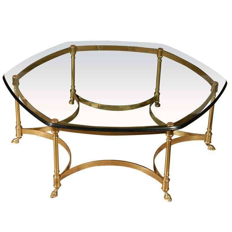 Well Known Polished Brass And Glass Octagonal Coffee Table, La Barge For Octagon Coffee Tables (View 12 of 20)