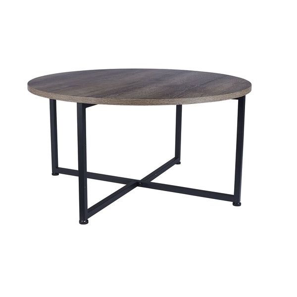 Well Known Shop Carbon Loft Cartwright Distressed Ash Grey Finished Regarding Gray Wood Black Steel Coffee Tables (View 13 of 20)